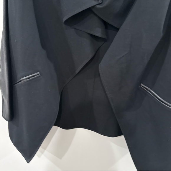 Spanx Jacket Faux Leather Convertible Drape Front in Black - Picture 8 of 11